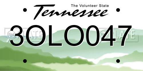 3OLO047 Tennessee License Plate
