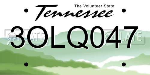 3OLQ047 Tennessee License Plate