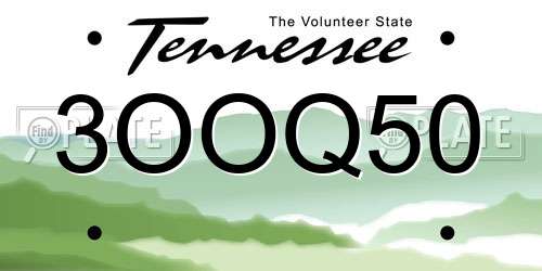 3OOQ50 Tennessee License Plate