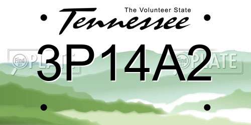 3P14A2 Tennessee License Plate