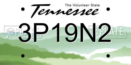 3P19N2 Tennessee License Plate