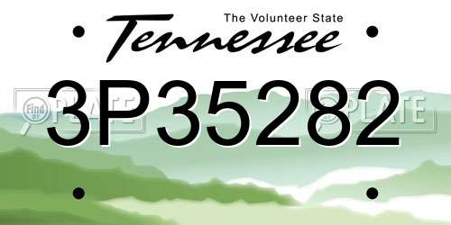 3P35282 Tennessee License Plate