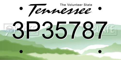 3P35787 Tennessee License Plate