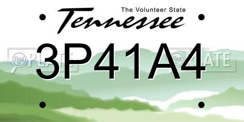 3P41A4 Tennessee License Plate