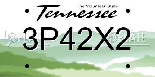 3P42X2 Tennessee License Plate