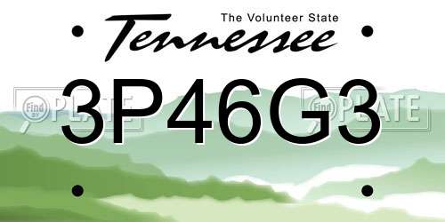 3P46G3 Tennessee License Plate