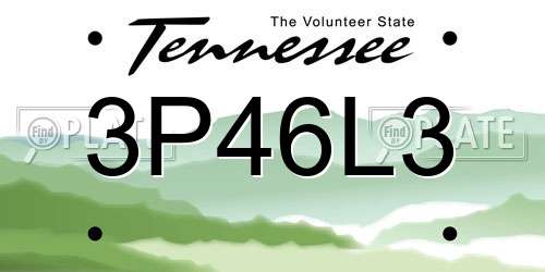 3P46L3 Tennessee License Plate