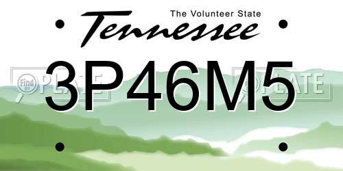 3P46M5 Tennessee License Plate