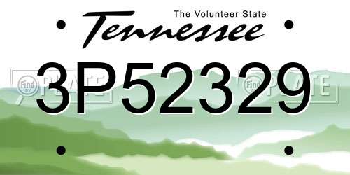 3P52329 Tennessee License Plate