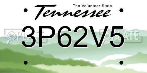 3P62V5 Tennessee License Plate