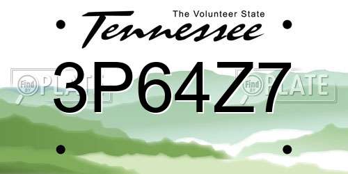 3P64Z7 Tennessee License Plate