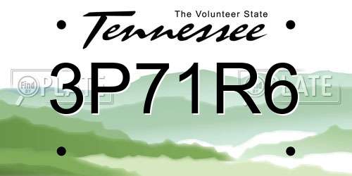 3P71R6 Tennessee License Plate