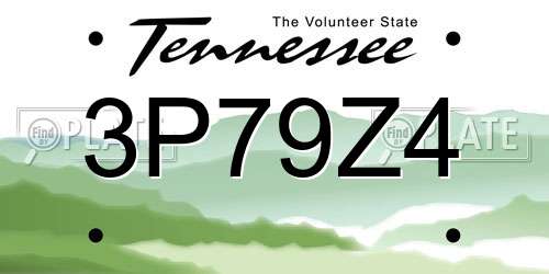 3P79Z4 Tennessee License Plate