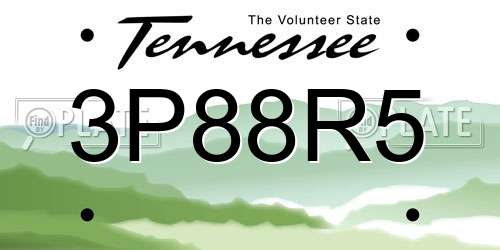 3P88R5 Tennessee License Plate