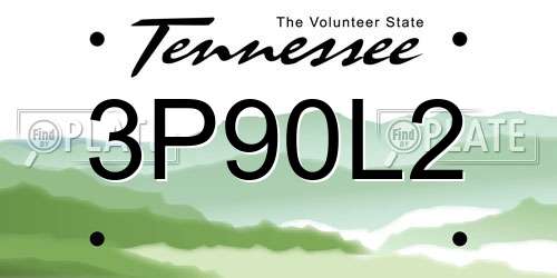 3P90L2 Tennessee License Plate