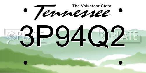 3P94Q2 Tennessee License Plate
