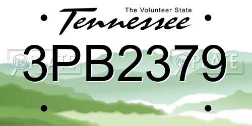 3PB2379 Tennessee License Plate