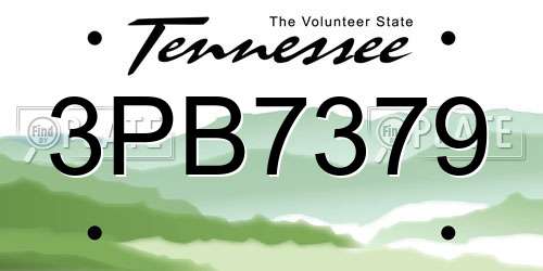 3PB7379 Tennessee License Plate