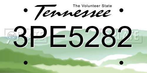 3PE5282 Tennessee License Plate