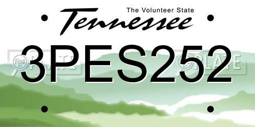 3PES252 Tennessee License Plate