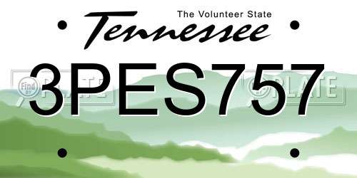 3PES757 Tennessee License Plate