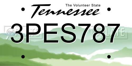 3PES787 Tennessee License Plate