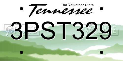 3PST329 Tennessee License Plate