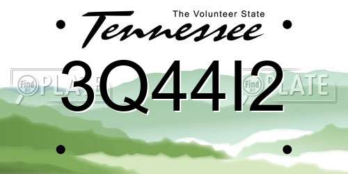 3Q44I2 Tennessee License Plate