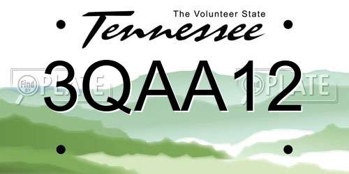 3QAA12 Tennessee License Plate