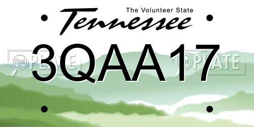 3QAA17 Tennessee License Plate