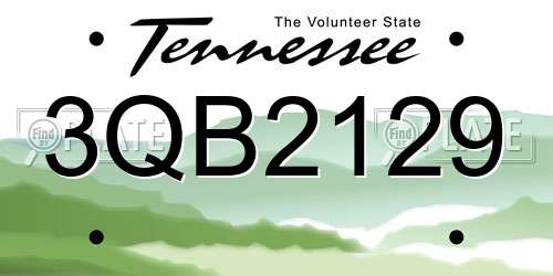 3QB2129 Tennessee License Plate