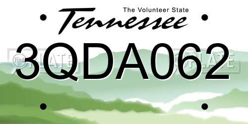 3QDA062 Tennessee License Plate