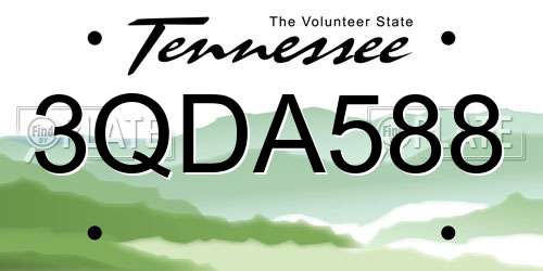 3QDA588 Tennessee License Plate