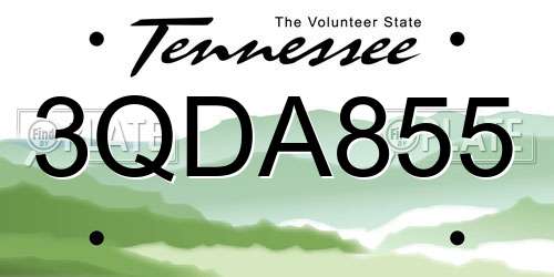 3QDA855 Tennessee License Plate