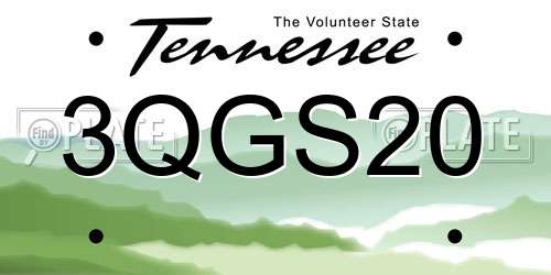 3QGS20 Tennessee License Plate