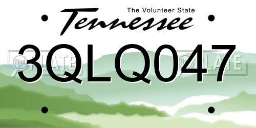 3QLQ047 Tennessee License Plate