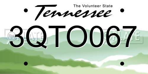 3QTO067 Tennessee License Plate