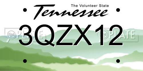 3QZX12 Tennessee License Plate