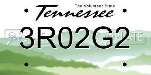 3R02G2 Tennessee License Plate