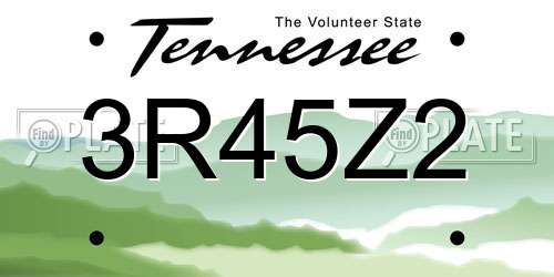 3R45Z2 Tennessee License Plate