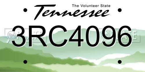 3RC4096 Tennessee License Plate