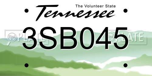 3SB045 Tennessee License Plate