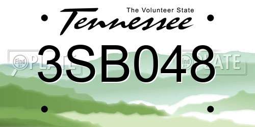 3SB048 Tennessee License Plate