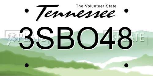 3SBO48 Tennessee License Plate