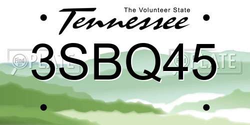 3SBQ45 Tennessee License Plate