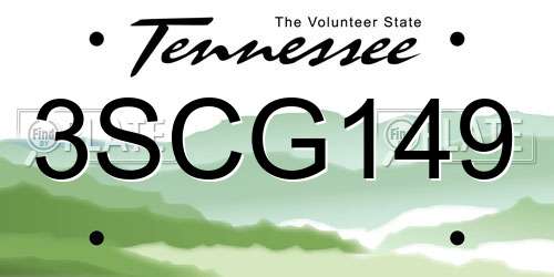 3SCG149 Tennessee License Plate
