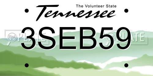 3SEB59 Tennessee License Plate