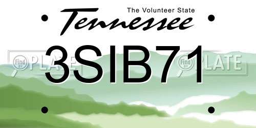 3SIB71 Tennessee License Plate