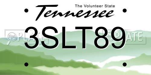 3SLT89 Tennessee License Plate
