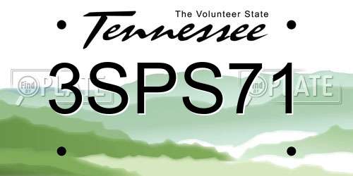 3SPS71 Tennessee License Plate